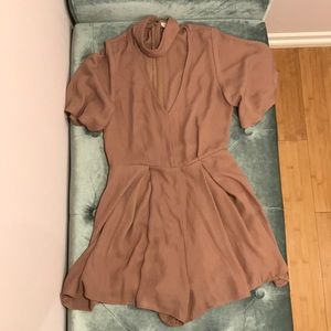 Taupe Romper with Choker